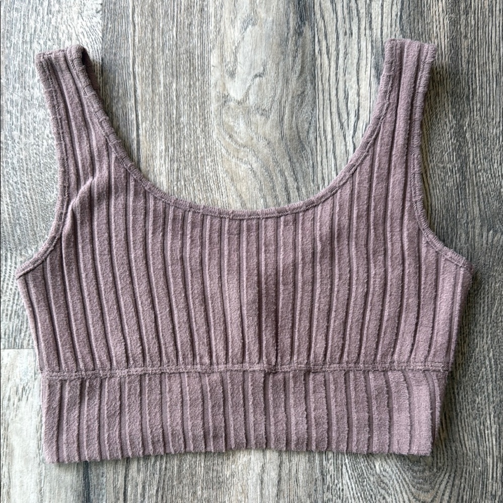 Z Supply Bra Brown Zoe Silky Rib Tank Bra Size Small Loungewear Z Lounge